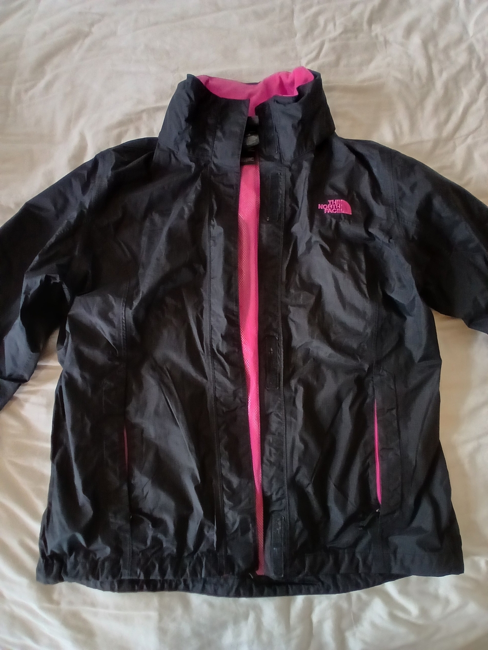 The North Face Black And Pink Rain Jacket with Hyvent Size Large